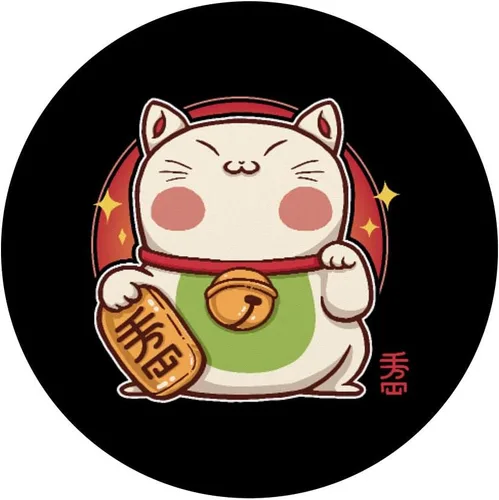Vista 3 de Maneki Neko Waving Lucky Cat Feline Lucky Kawaii Anime Gatos PopSockets Swappable PopGrip
