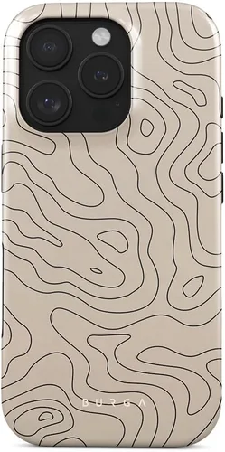 Vista 81 de BURGA - Funda p/teléfono compatible con iPhone 13 Pro, carcasa rígida híbrida de 2 capas + Funda protectora de silicona, almendras latte a lunares