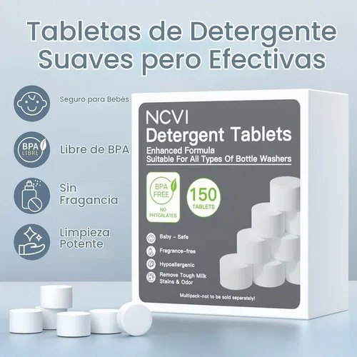 Vista 6 de NCVI - Tabletas de bloque de lavado de detergente, 150 unidades, compatibles con Momcozy