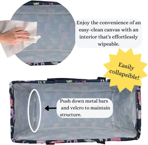 Vista 159 de NGIL Bolsa de comestibles reutilizable extra grande plegable de gran tamaño para comestibles, almacenamiento, picnic, playa, Estampado