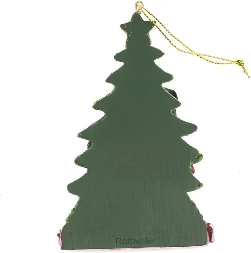 Vista 3 de Rottweiler - Adorno navideño de resina para perro de Papá Noel (4 pulgadas)