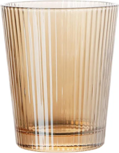 Vista 6 de Sizikato Juego de 4 vasos transparentes clásicos de rayas verticales, vasos de 8 onzas para agua, bebidas, jugo