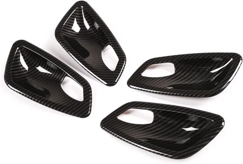 Vista 7 de YIWANG ABS cromo puerta interior de coche cubierta cubierta 4 unids para BMW E90 3 serie 2005-2012 Auto Accesorios (fibra de carbono)