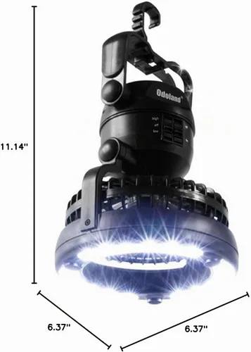 Vista 8 de Odoland Linterna de camping LED portátil con ventilador de techo - Emergencia de huracán