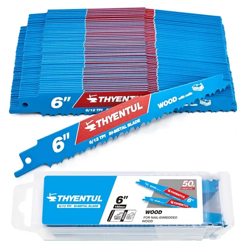 Vista 14 de Paquete de 25, 15 cm, 14/18 TPI, Hojas de sierra Sawzall de desmontaje automático de cobalto bi-metal para metal, Hojas de sierra alternante de 15