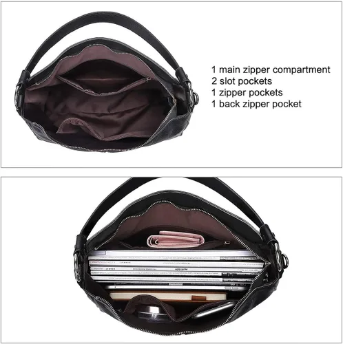 Vista 6 de CLUCI Cartera de mujer grande de cuero diseñador cremallera alrededor titular de la tarjeta de viaje embrague muñeca negro paquetes con mujer cuero