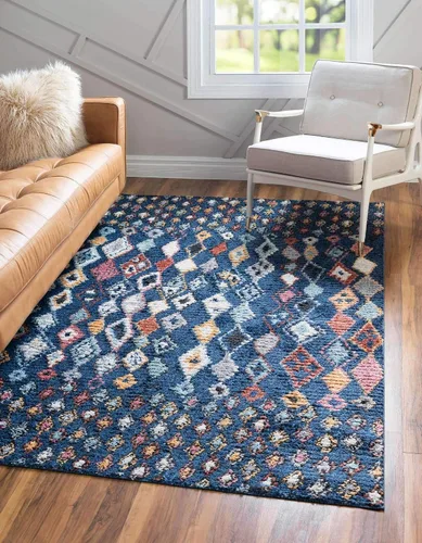 Vista 18 de Unique Loom Morocco Collection Abstract Tribal, alfombra bohemia (2 pies 2 pulgadas x 3 pies 0 rectangular, multi/azul)