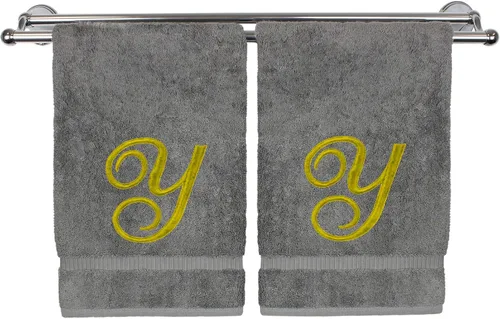 Vista 255 de Toalla de mano con monograma, regalo personalizado, 16 x 30 pulgadas, extra absorbente, 100% algodón turco, acabado de rizo suave, para baño, cocina