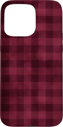 Vista 29 de Funda para iPhone 13 Pro Max Pretty Fall Otoño Burdeos Búfalo a cuadros
