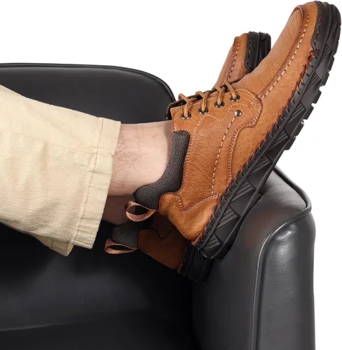Vista 8 de Men Shoes Leather Casual Shoes Classics Slip on Shoes for Men Work Bussiness Office Drving Sneaker