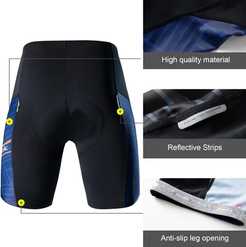 Vista 6 de Santic Conjunto de camiseta de ciclismo para hombre, pantalones cortos de ciclismo de manga corta acolchados, traje de ciclismo para ciclismo, ropa