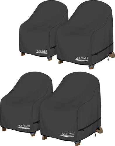 Vista 8 de ULTCOVER Funda Impermeable para Silla de Patio – Funda para Silla de Jardín Individual de Asiento Profundo para Exteriores, Paquete de 4, Se Adapta