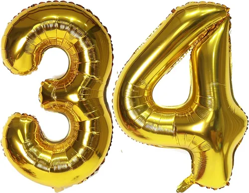 Vista 15 de Globos digitales dorados de 40 pulgadas, con número 10, globos de helio para decoraciones de fiesta de cumpleaños y suministros para decoración