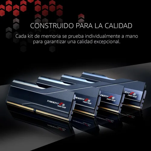 Vista 5 de G.SKILL Trident Z5 Neo RGB Series DDR5 RAM (AMD EXPO e Intel XMP 3.0) 32GB (2x16GB) Hasta 6000MT/s* CL36-36-36-96 1.35V Memoria de computadora