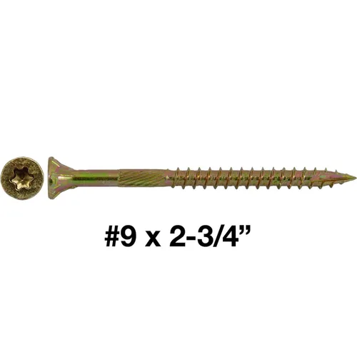 Vista 239 de 8 x 1 revestimiento exterior recubierto de bronce, tornillo de madera multiusos compatible con ACQ, cabeza plana Torx/Star Drive de 1 libra, 288