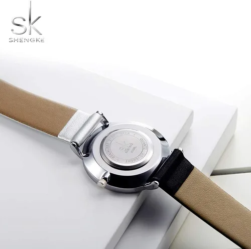 Vista 5 de SHENGKE Simplicity - Reloj creativo para mujer, de piel auténtica, elegante, para mujer