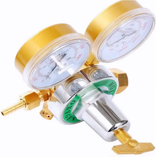 Vista 2 de Regulador de oxígeno Medidores de gas de soldadura de latón completo Heavy Duty Kit de antorcha de corte de tanque grande Salida 0-200PSI Entrada