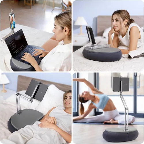 Vista 5 de elitehood Soporte de almohada alto para tableta, soporte de almohada ajustable para Kindle de brazo largo para leer en la cama, soporte de iPad