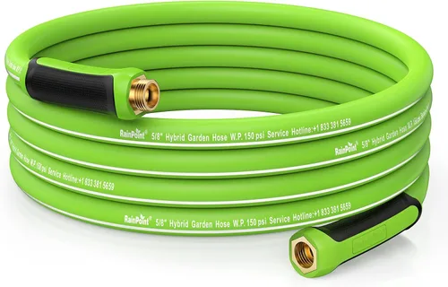 Vista 12 de RAINPOINT Leader - Manguera de jardín de 5 pies, manguera de agua ligera con mango giratorio, flexible, resistente, goma híbrida, con accesorios