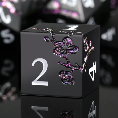 Vista 45 de DNDND - Dados de diseño antiguo, 7 dados de metal de latón con caja de metal para juegos de mesa como Dungeons and Dragons