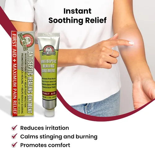 Vista 6 de Brave Soldier Ungüento antiséptico curativo - Mejor crema para el cuidado de heridas y reparación de la piel con aceite de árbol de té - Suministros