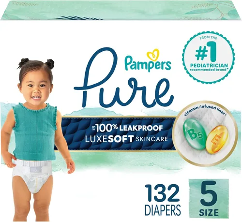 Vista 19 de Pañales para recién nacido/talla 1 (8-14 libras), 35 unidades – Pampers Pure Protection desechables para bebé, protección hipoalergénica y sin