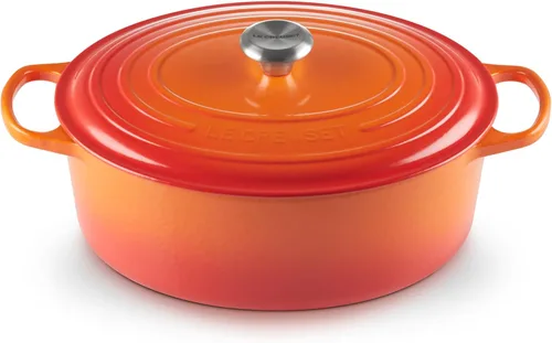 Vista 49 de Le Creuset - Olla holandés redonda con tapa de cocina, hecha de hierro fundido esmaltado, 6.75 cuartos de galón, color alcachofa, colección signature