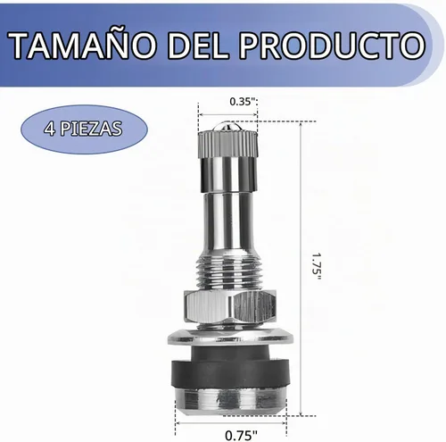 Vista 2 de 4 vástagos de válvula de metal TR416, vástagos de válvula de neumático de montaje exterior para neumáticos sin cámara, se adapta a orificios