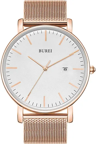 Vista 25 de BUREI Relojes de pulsera para hombre, relojes minimalistas de moda, analógicos de cuarzo, impermeables para hombres