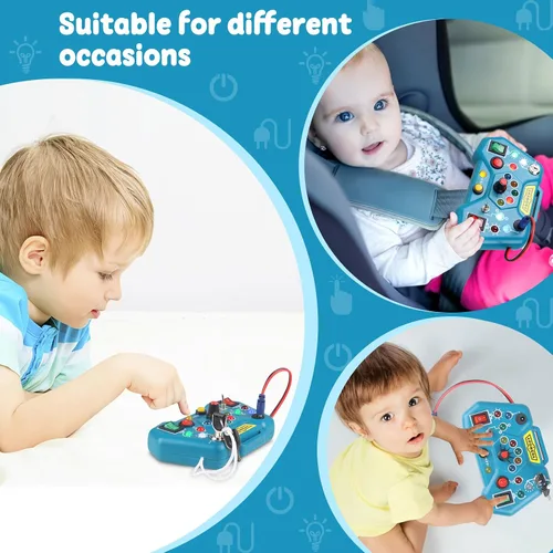 Vista 5 de Tablero de actividades para niños pequeños de 2 a 4 años, tablero sensorial Montessori, juguetes sensoriales para niños de 1 a 4 años, juguetes
