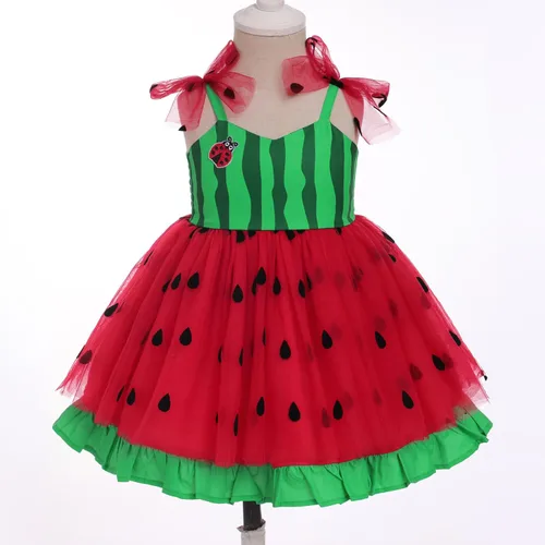Vista 3 de Vestido tutú de verano para niñas pequeñas, sin espalda, vestido de princesa para fiesta de cumpleaños, lentejuelas con volantes, tul con lazo