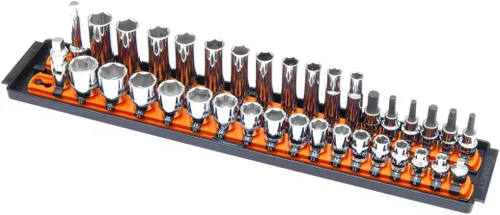 Vista 10 de Ernst Manufacturing, organizador de enchufes con rieles - Organizador de enchufes Socket Boss de 2 rieles de 1/2 pulgada con bloqueo giratorio, 13