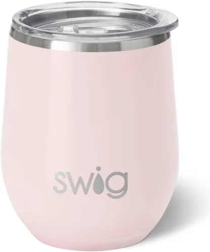 Vista 24 de Swig Life Vaso de vino de 12 onzas con tapa, acero inoxidable, apto para lavavajillas, portátil, triple aislamiento (todos los americanos)