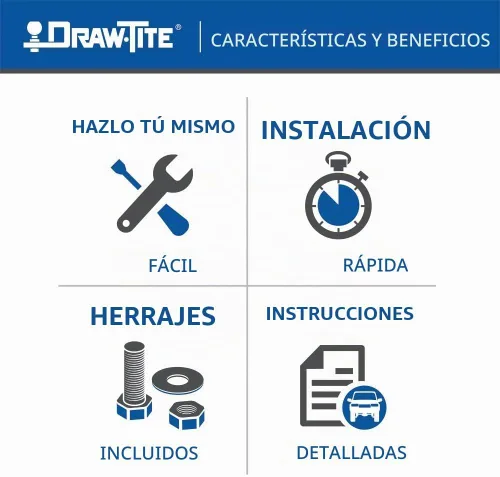 Vista 6 de Draw-Tite 75908 Enganche de Remolque Clase 3, Receptor Cuadrado de 2 Pulgadas, Compatible con Hyundai Santa Fe 2019-2020, KIA Sorento 2016-2020