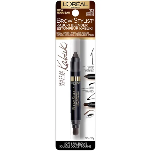 Vista 4 de Cosméticos L 'Oreal Paris Brow Stylist, mezclador de Kabuki, Castaño