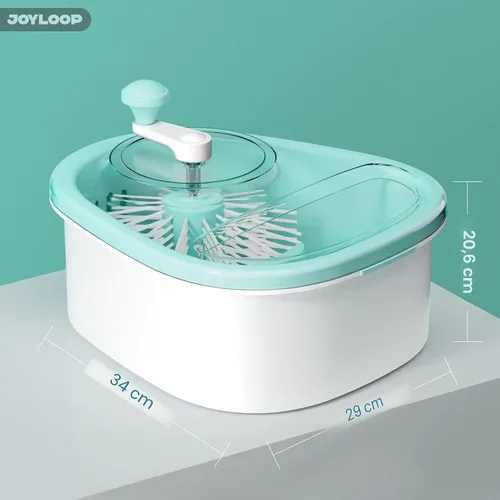 Vista 9 de JOYMOOP Joyloop Lavadora de frutas, limpiador de frutas, ovalada, azul transparente Azul claro