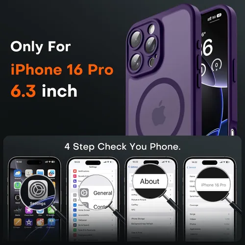 Vista 176 de TOCOL Funda para iPhone 11, compatible con Magsafe, protección completa de cámara, imanes integrados, protección contra caídas, funda translúcida