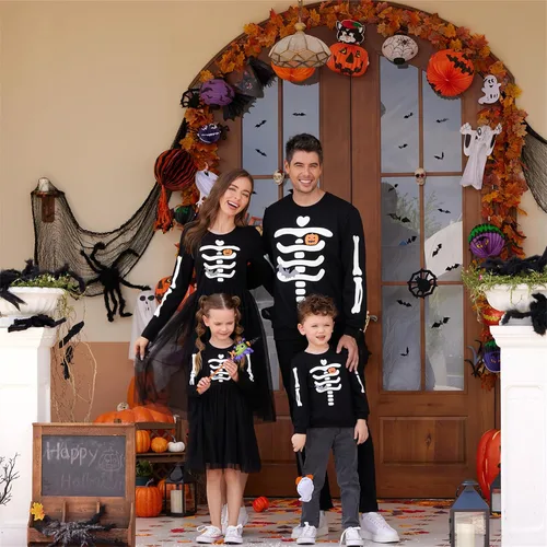 Vista 2 de PATPAT Conjuntos familiares a juego de vestido de manga larga, color marrón, vestido de suéter de fiesta y conjuntos de sudadera