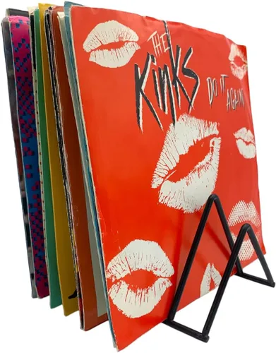 Vista 7 de Carpeta de archivos, soporte para revistas, soporte de almacenamiento de discos de vinilo, soporte de metal para periódicos y organizador de álbumes
