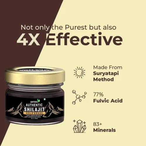 Vista 3 de Leaftouch - Auténtica resina Shilajit de grado dorado, resina Shilajit pura del Himalaya, orgánica y de alta potencia, más de 85 minerales de traza