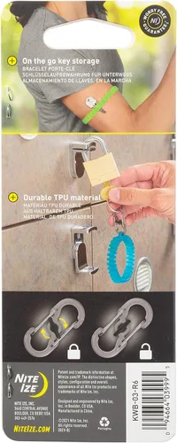 Vista 7 de Nite Ize KWB-03-R6 Key Band-It, pulsera elástica llavero con clip S-Biner, azul