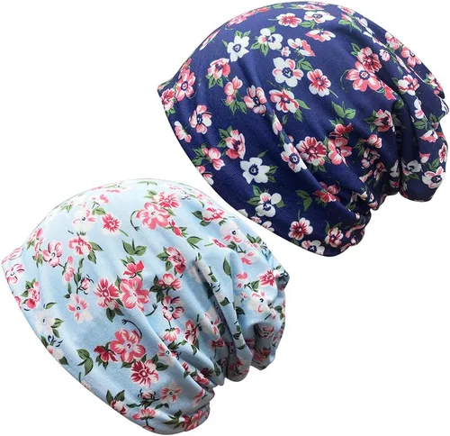 Vista 22 de JarseHera Gorro holgado de mujer con encaje de algodón, gorros para quimioterapia, gorros para el cáncer, turbante