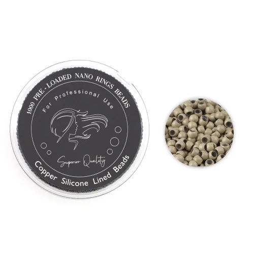 Vista 13 de 1000 cuentas precargadas de nano-cuentas forradas de silicona de 0.118 pulgadas para extensiones de cabello, extensiones de cabello humano