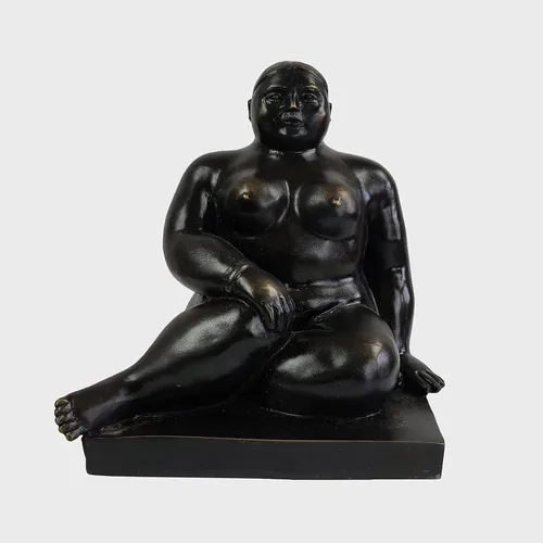 Vista 12 de Estatua de mujer gorda decorativa 100% bronce fundido escultura de yoga femenina hermosa y resistente de 10.6 pulgadas, regalo de bronce