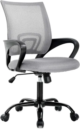 Vista 14 de Meet perfect Silla de oficina con respaldo medio, moderna silla ejecutiva de escritorio para computadora, silla giratoria con ruedas, silla