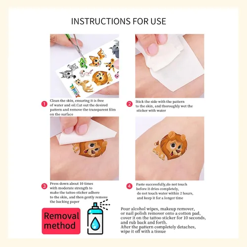 Vista 7 de 300 tatuajes temporales luminosos para niños, tatuajes falsos para niños, juego de 30 hojas a granel con tatuajes falsos impermeables y de larga