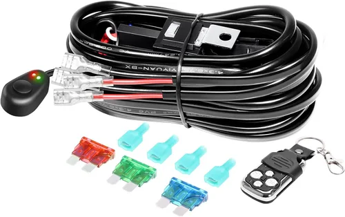 Vista 17 de SKYWORLD Kit de arnés de cableado de 1 cable de 10 pies para barra de luz de trabajo LED, interruptor de encendido/apagado de 14 V, kit de arnés
