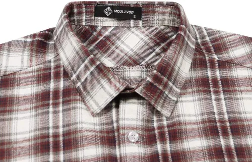 Vista 3 de Camisa sin mangas a cuadros para hombre, camisas vaqueras con botones