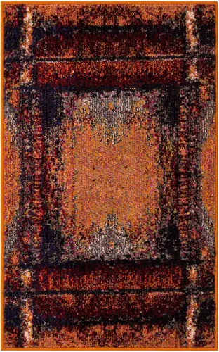 Vista 2 de Unique Loom Estrella Collection - Alfombra de área - Selene (2' x 3' 1" Rectángulo Naranja/Negro)