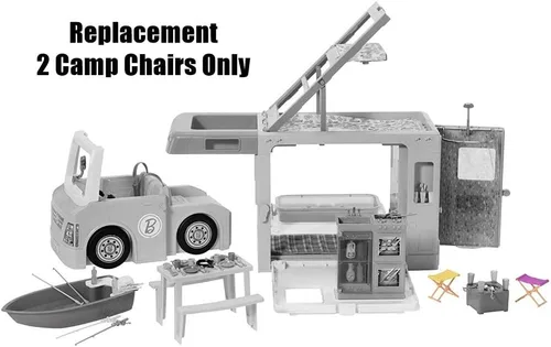 Vista 5 de Barbie Piezas de repuesto 3 en 1 DreamCamper Vehículo Playset - GHL93 ~ 2 sillas de campamento de repuesto